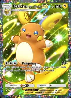 Raichu de Alola ex card in Spanish