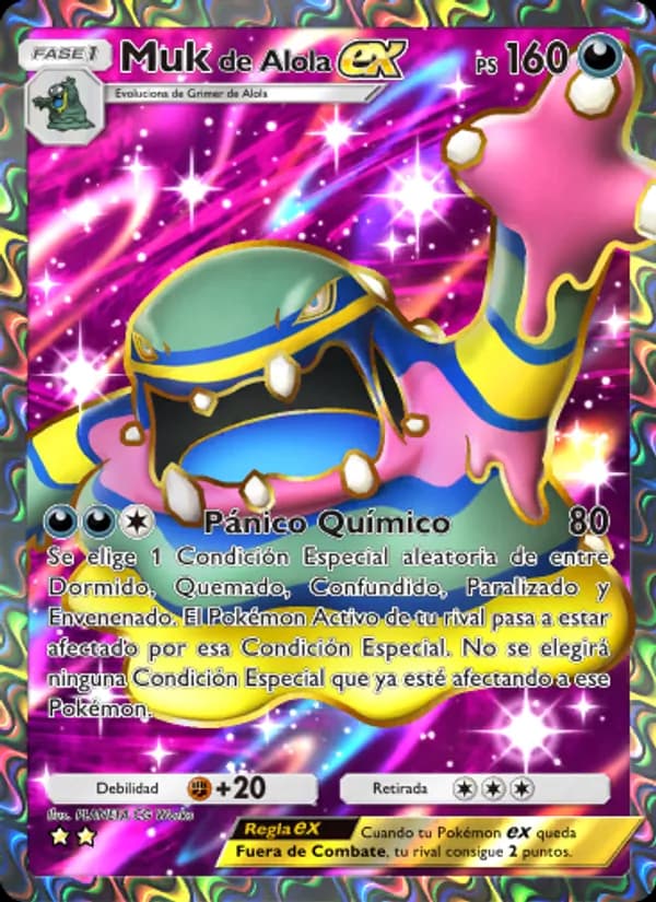 Muk de Alola ex card in Spanish