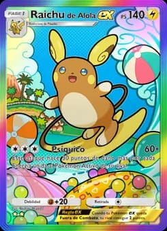 Raichu de Alola ex card in Spanish