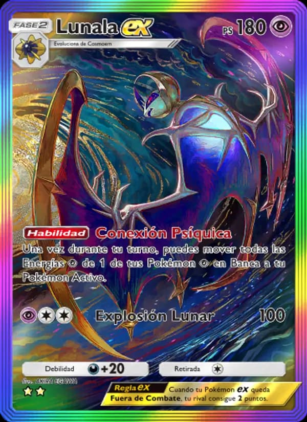 Lunala ex card in Spanish