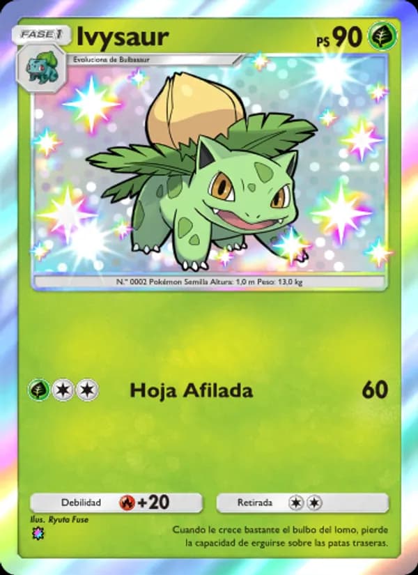 Ivysaur card in Spanish