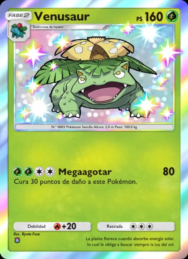 Venusaur card in Spanish