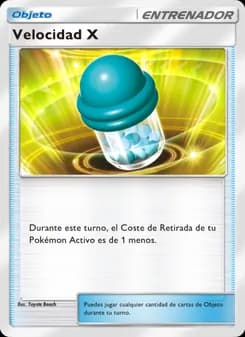 Velocidad X card in Spanish