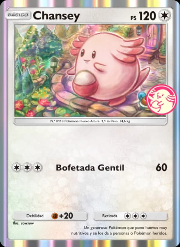 Chansey card in Spanish