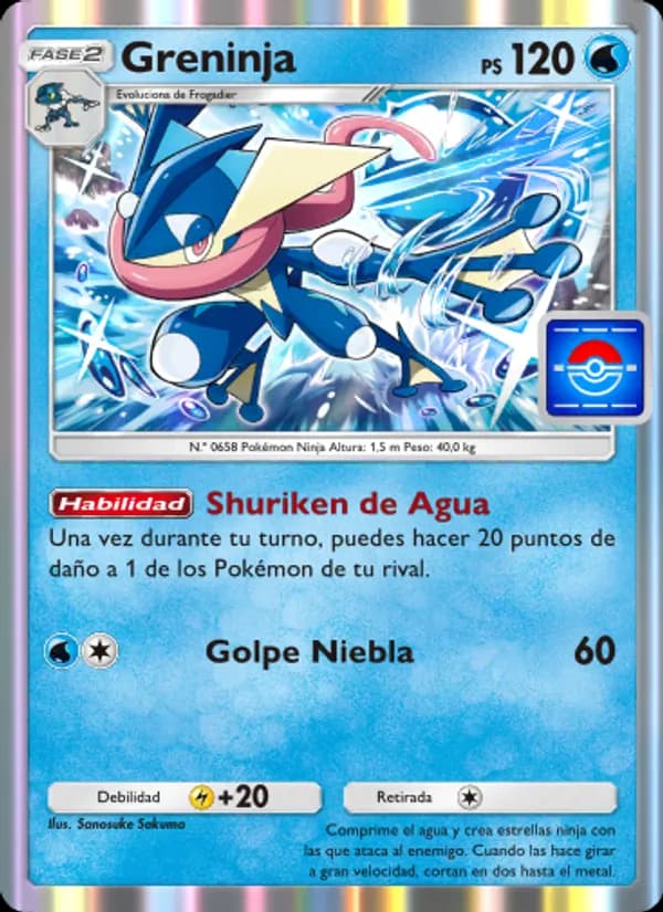 Greninja card in Spanish