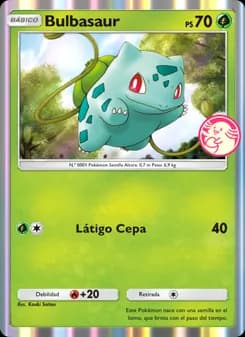 Bulbasaur card in Spanish
