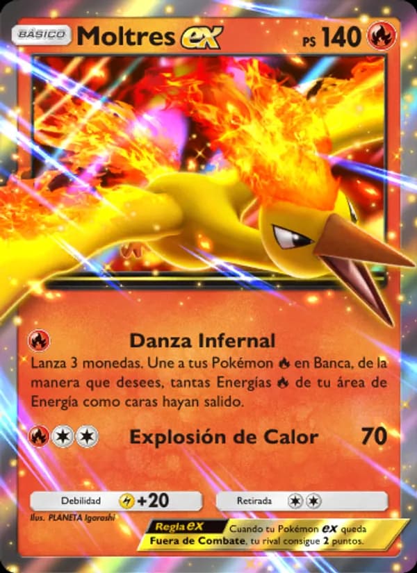Moltres ex card in Spanish