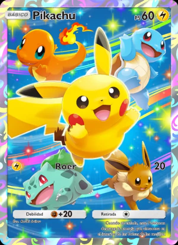 Pikachu card in Spanish