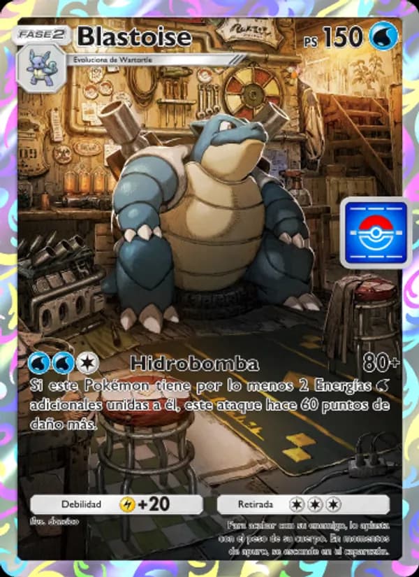 Blastoise card in Spanish