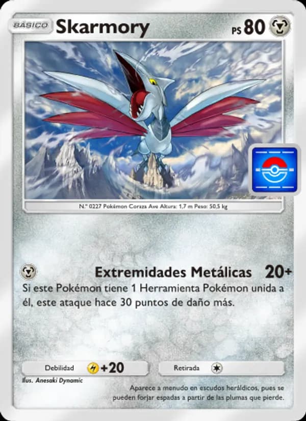 Skarmory card in Spanish