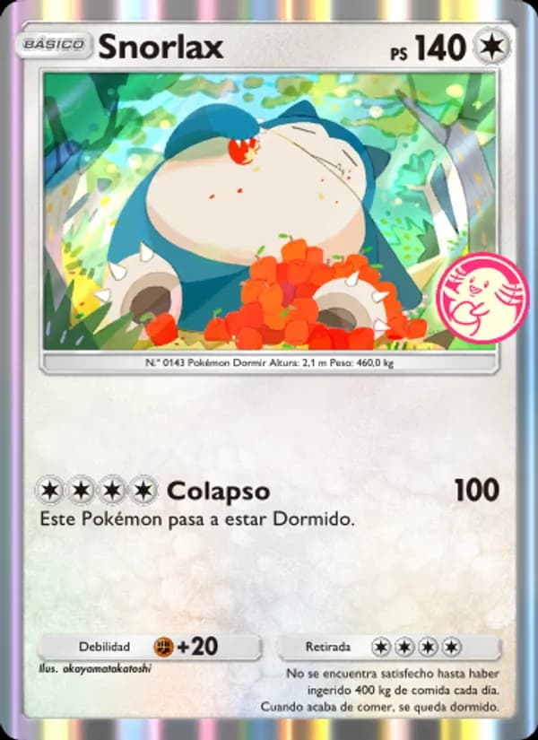 Snorlax card in Spanish