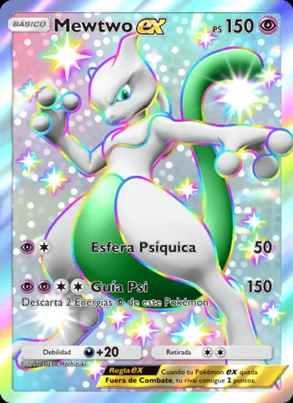 Mewtwo ex card in Spanish