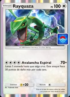 Rayquaza card in Spanish