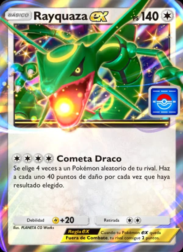 Rayquaza ex card in Spanish