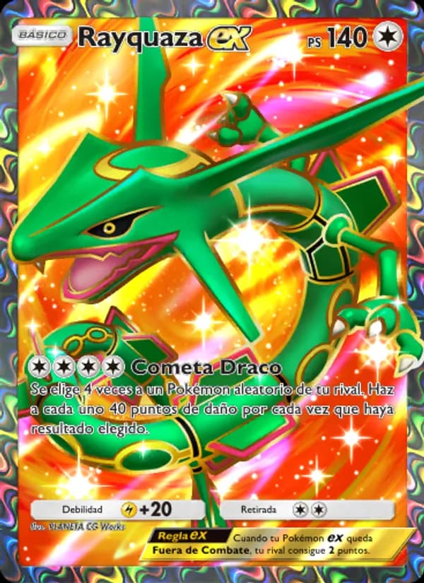 Rayquaza ex card in Spanish