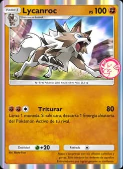 Lycanroc card in Spanish