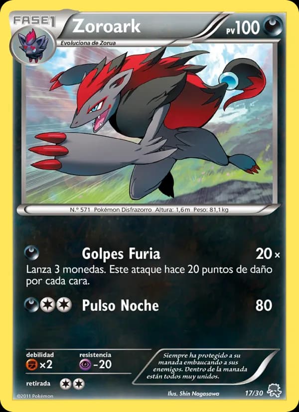 Zoroark card in Spanish