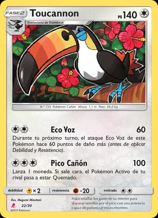 Toucannon card in Spanish