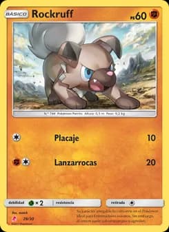 Rockruff card in Spanish