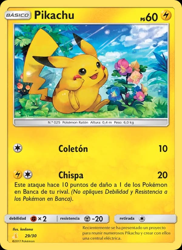 Pikachu card in Spanish