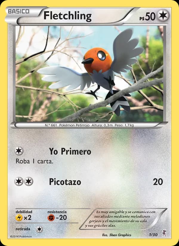 Fletchling card in Spanish