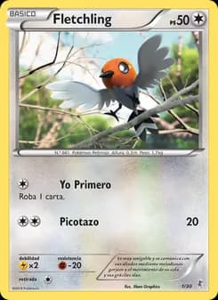 Fletchling card in Spanish