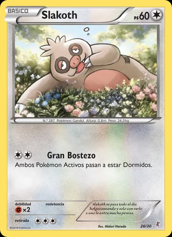 Slakoth card in Spanish