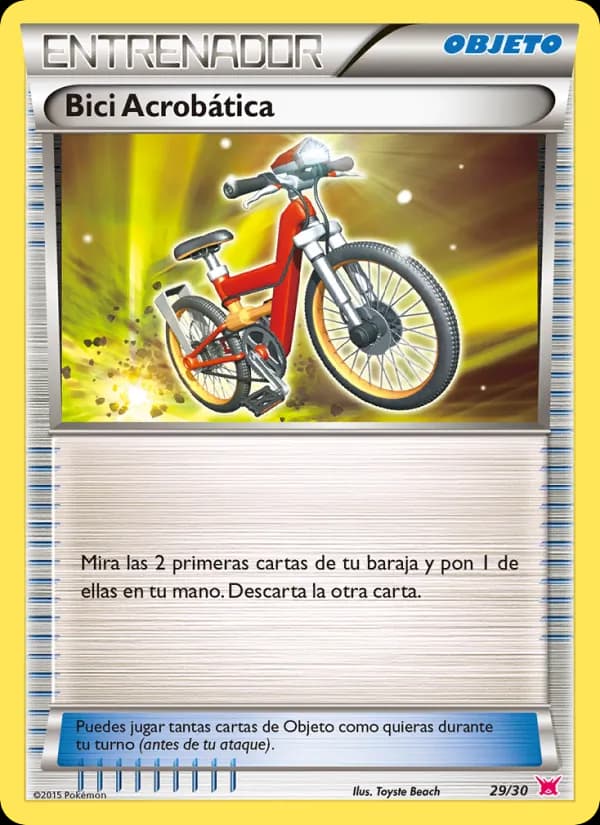 Bici Acrobática card in Spanish