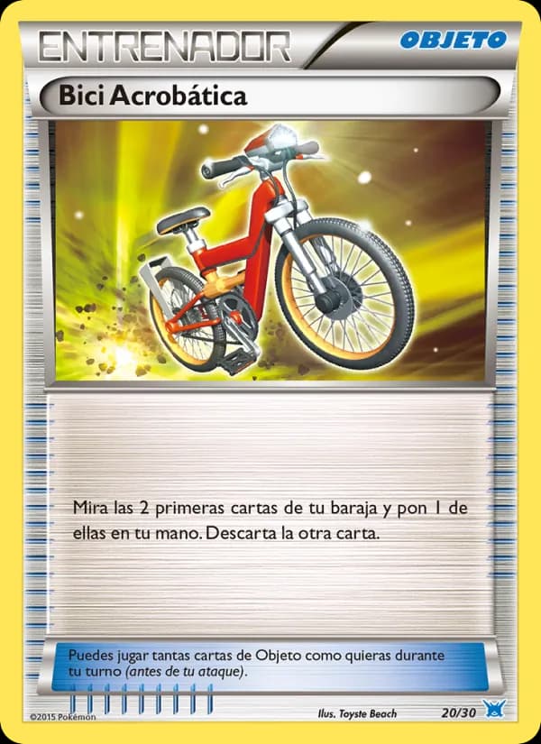 Bici Acrobática card in Spanish