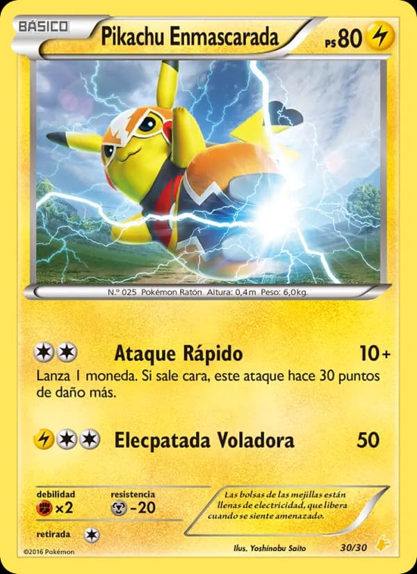 Pikachu Enmascarada card in Spanish