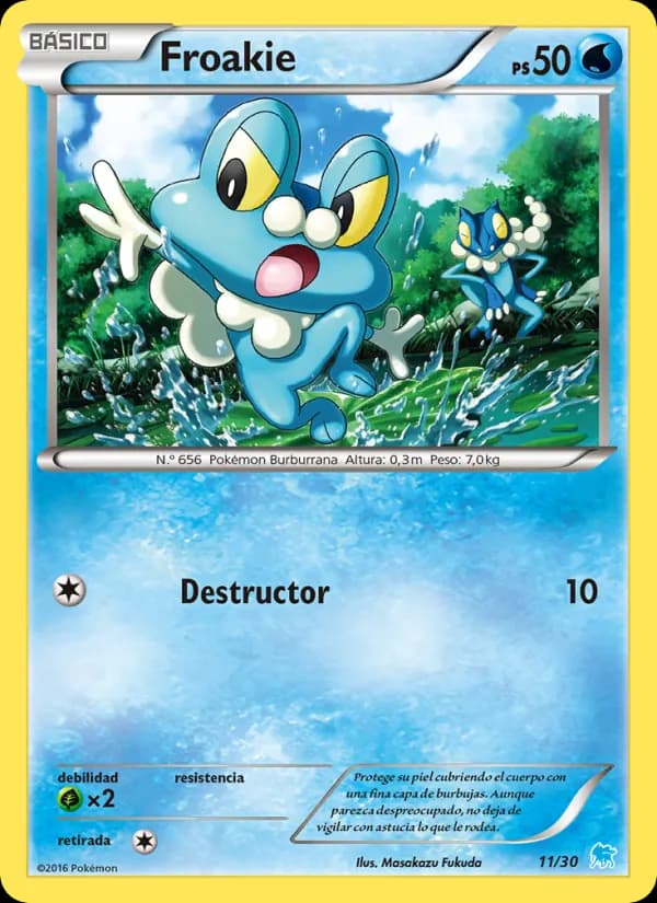 Froakie card in Spanish