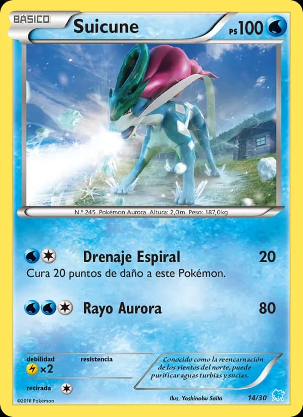 Suicune card in Spanish