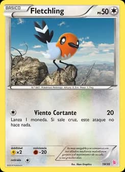 Fletchling card in Spanish