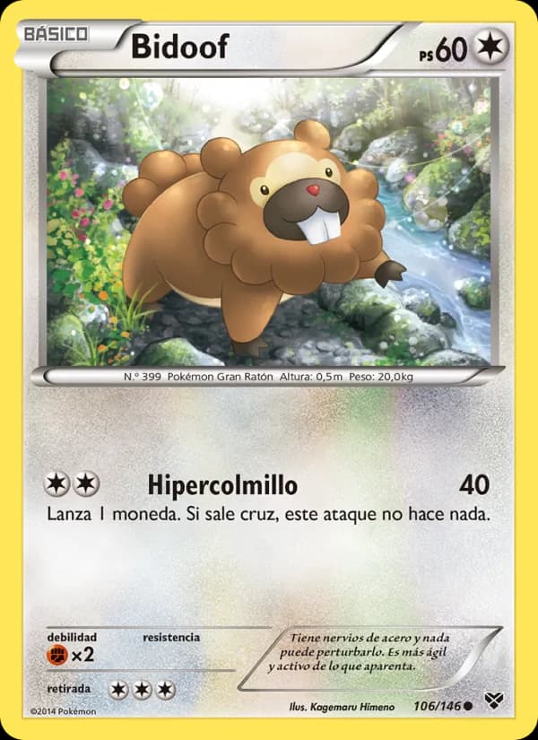 Bidoof card in Spanish