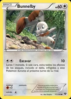 Bunnelby card in Spanish