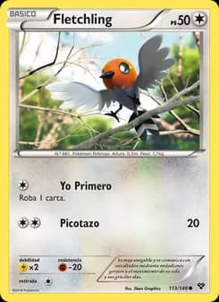 Fletchling card in Spanish