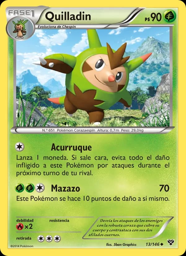 Quilladin card in Spanish