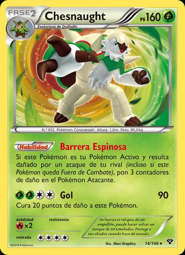 Chesnaught card in Spanish