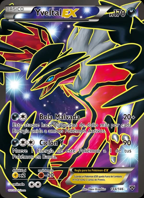 Yveltal EX card in Spanish