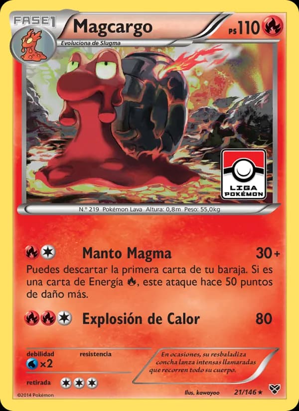 Magcargo card in Spanish