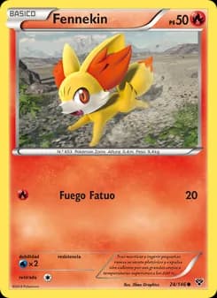 Fennekin card in Spanish