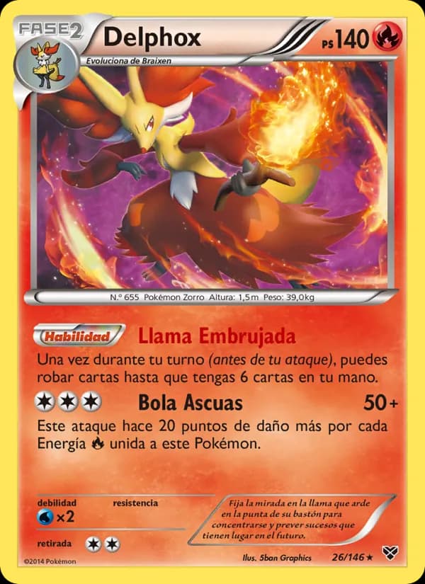 Delphox card in Spanish