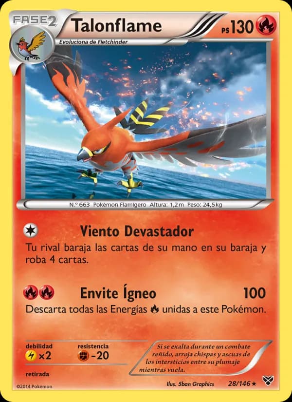 Talonflame card in Spanish