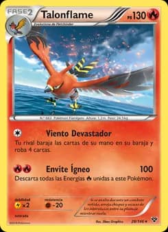 Talonflame card in Spanish
