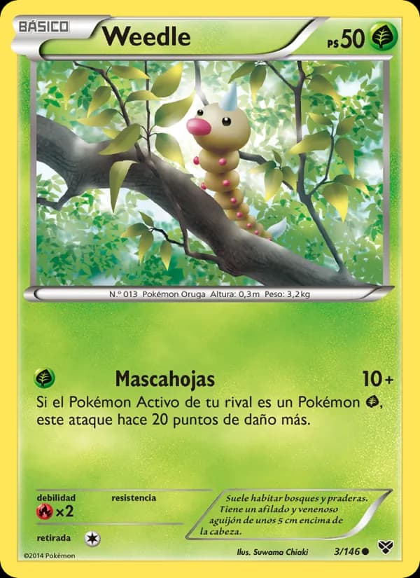 Weedle card in Spanish