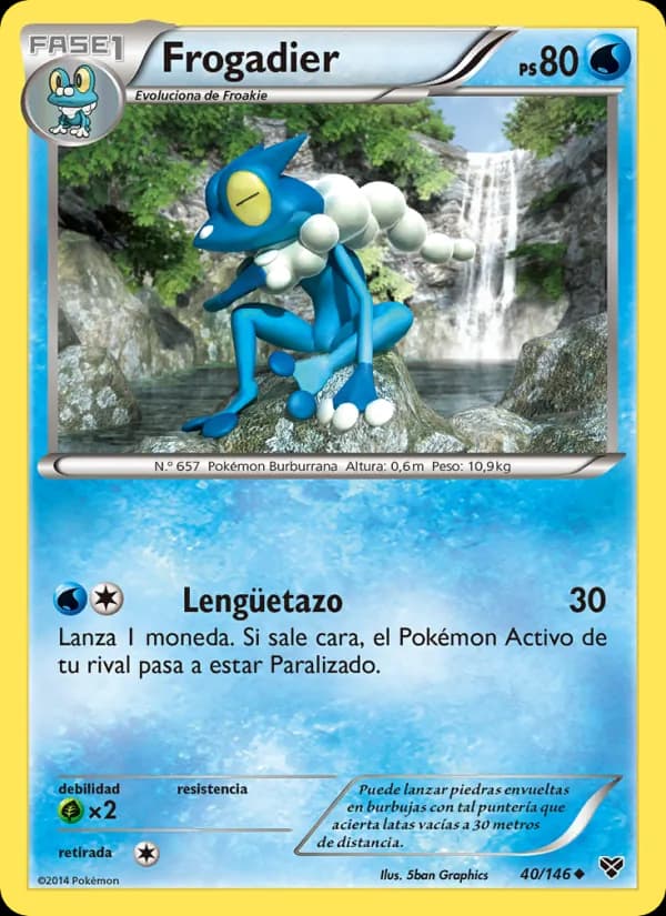 Frogadier card in Spanish