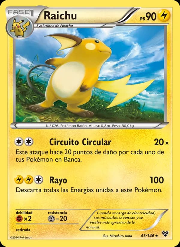 Raichu card in Spanish
