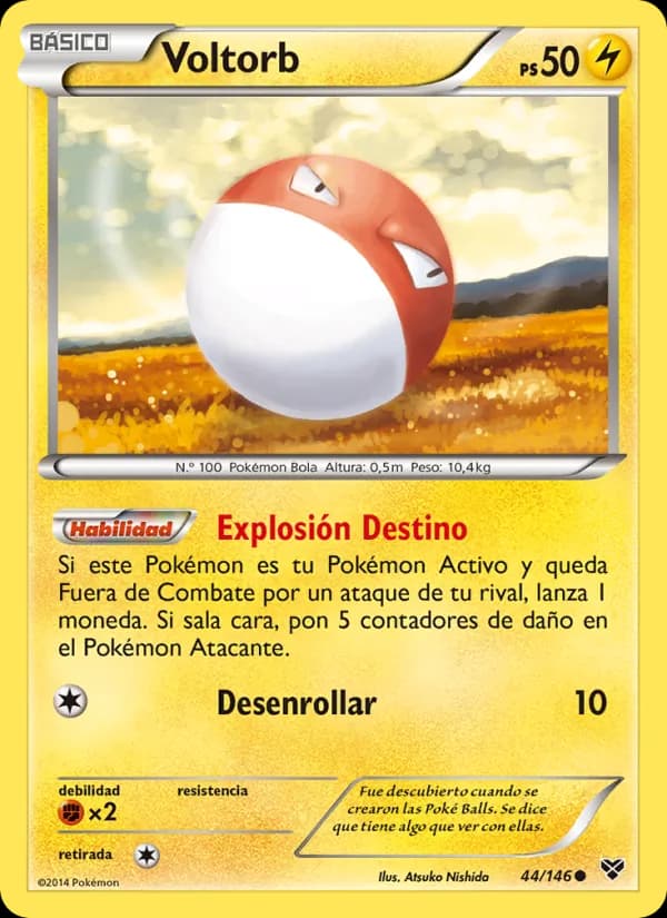 Voltorb card in Spanish