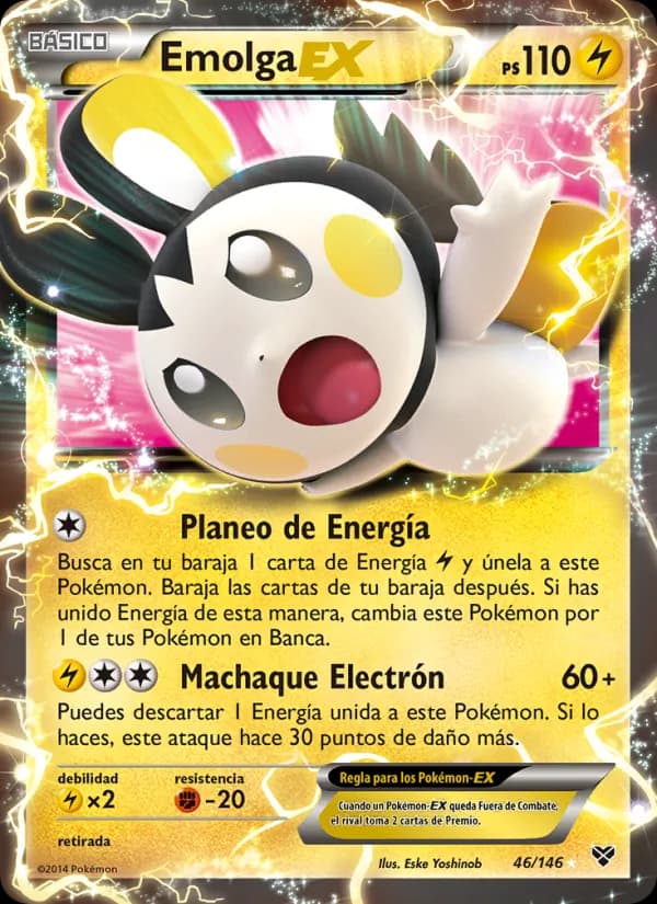 Emolga EX card in Spanish