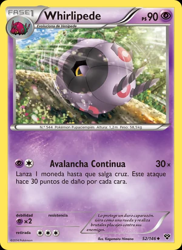 Whirlipede card in Spanish